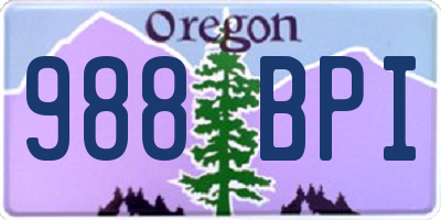 OR license plate 988BPI