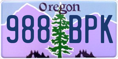 OR license plate 988BPK