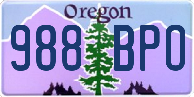 OR license plate 988BPO