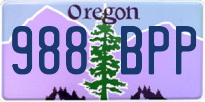 OR license plate 988BPP