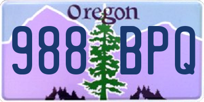 OR license plate 988BPQ