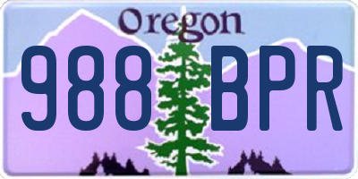 OR license plate 988BPR