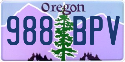 OR license plate 988BPV