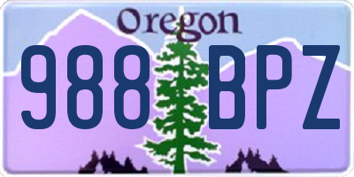 OR license plate 988BPZ