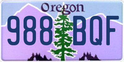 OR license plate 988BQF