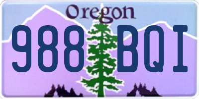OR license plate 988BQI
