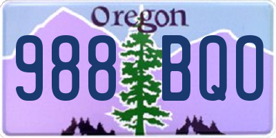 OR license plate 988BQO