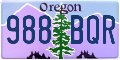 OR license plate 988BQR