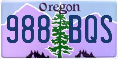 OR license plate 988BQS