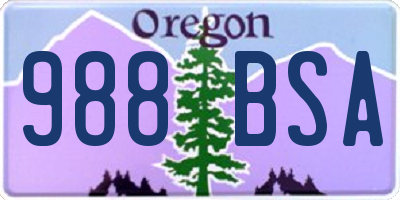 OR license plate 988BSA