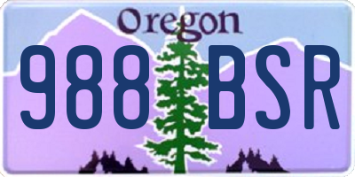 OR license plate 988BSR