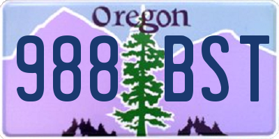 OR license plate 988BST