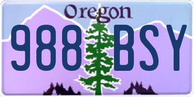 OR license plate 988BSY