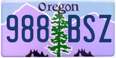 OR license plate 988BSZ