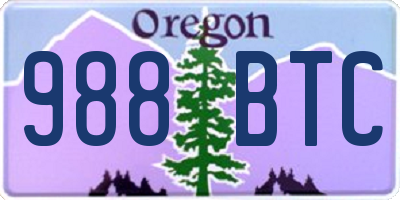 OR license plate 988BTC