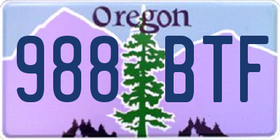 OR license plate 988BTF