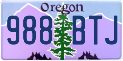 OR license plate 988BTJ
