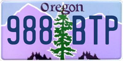 OR license plate 988BTP