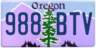 OR license plate 988BTV