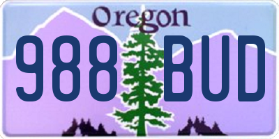 OR license plate 988BUD
