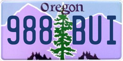 OR license plate 988BUI