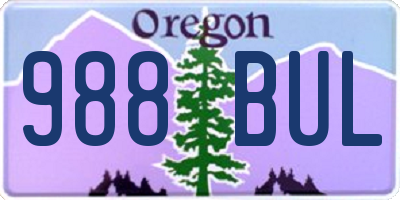 OR license plate 988BUL