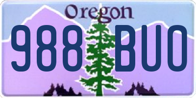 OR license plate 988BUO