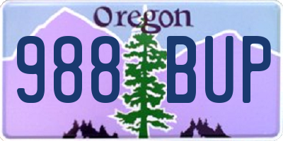 OR license plate 988BUP