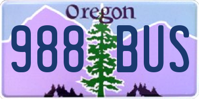 OR license plate 988BUS