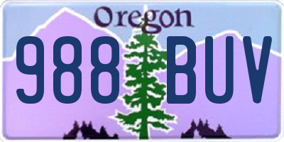 OR license plate 988BUV