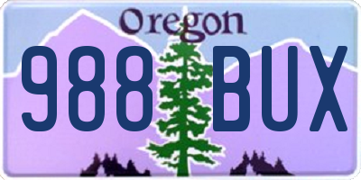 OR license plate 988BUX