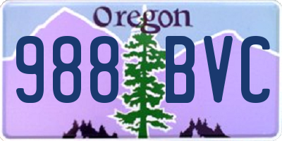 OR license plate 988BVC