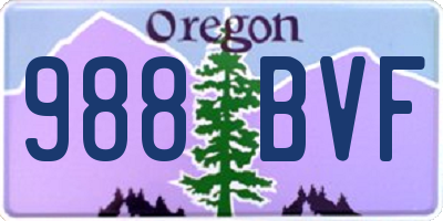 OR license plate 988BVF