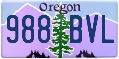 OR license plate 988BVL