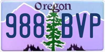 OR license plate 988BVP