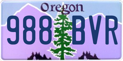 OR license plate 988BVR