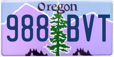 OR license plate 988BVT