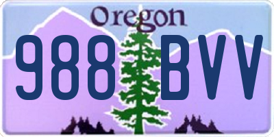 OR license plate 988BVV