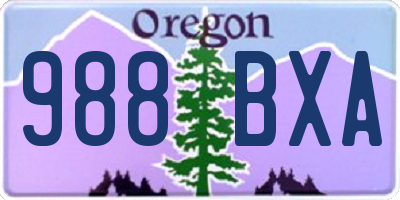 OR license plate 988BXA