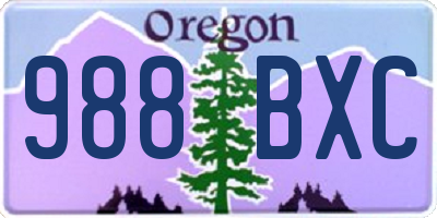 OR license plate 988BXC