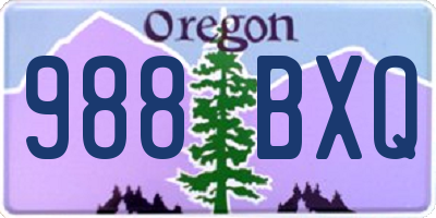 OR license plate 988BXQ