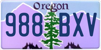 OR license plate 988BXV