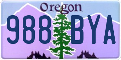 OR license plate 988BYA