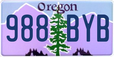 OR license plate 988BYB