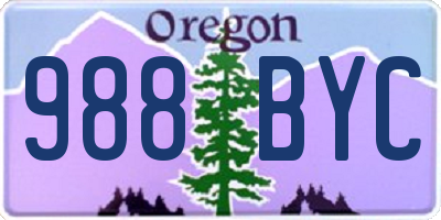 OR license plate 988BYC