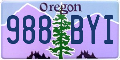OR license plate 988BYI