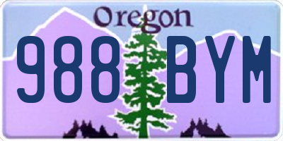 OR license plate 988BYM