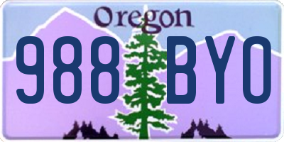 OR license plate 988BYO