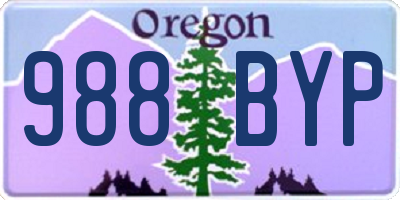 OR license plate 988BYP