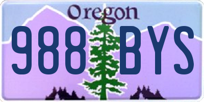 OR license plate 988BYS